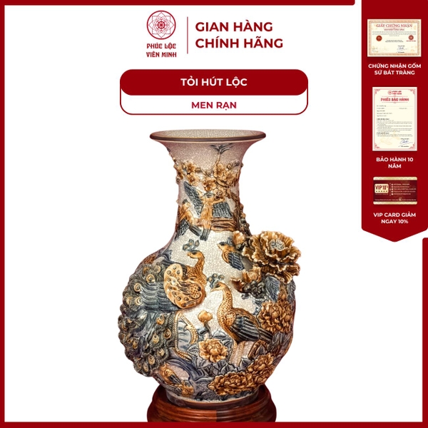 Tỏi Phú Quý Trường Xuân Gốm Sứ Bát Tràng 40cm Phong Thuỷ Đẹp 