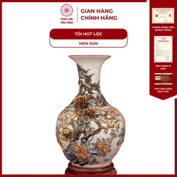 Tỏi Đắp Nổi Men Rạn Gốm Sứ Bát Tràng Cao Cấp Phong Thuỷ Đẹp 