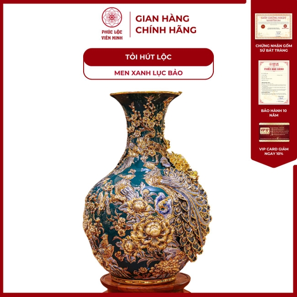 Tỏi Phú Quý Men Xanh Lục Bảo Bát Tràng Gốm Sứ Cao Cấp Phong Thủy 