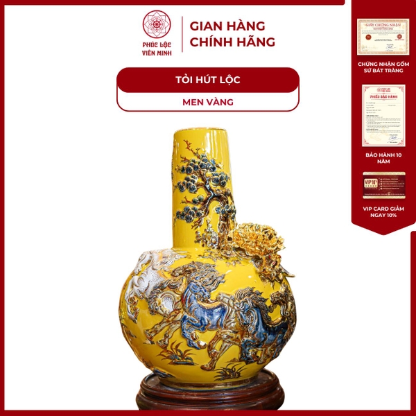 Tỏi Cổ Thẳng Mã Đáo Thành Công Gốm Sứ Bát Tràng Cao Cấp Phong Thuỷ 