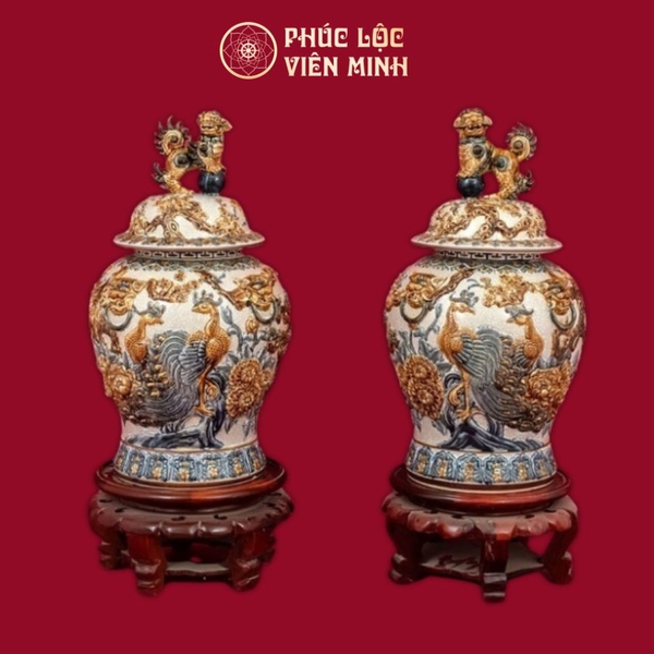 Chóe Phú Quý 20L Men Rạn Bát Tràng Gốm Sứ Cao Cấp Phong Thủy 