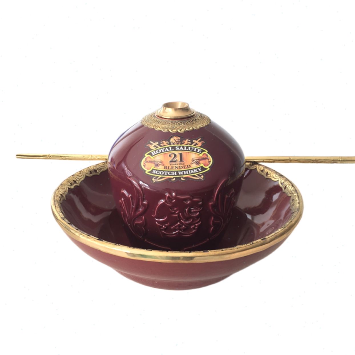 Điếu bát Chivas 21 đỏ Bát Tràng quà tặng độc đáo hút thuốc láo 