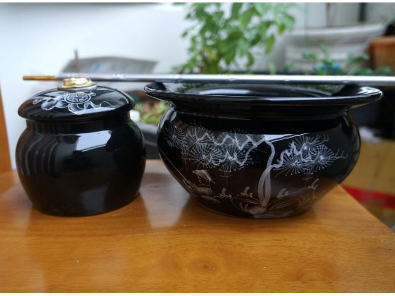 Điếu bát men xanh đen Bát Tràng hợp mệnh Mộc quà tặng độc đáo Điếu bát men xanh đen Bát Tràng hợp mệnh Mộc quà tặng độc đáo