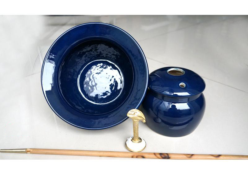 Điếu bát men xanh đen thủy mệnh quà tặng hút thuốc lào Bát Tràng Điếu bát men xanh đen thủy mệnh quà tặng hút thuốc lào Bát Tràng