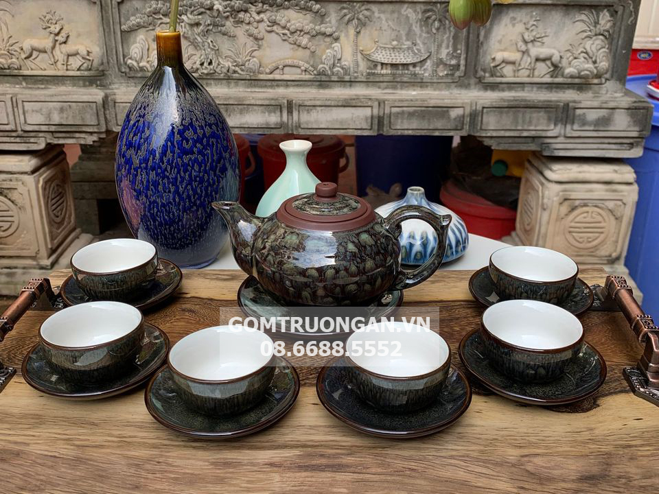 Ấm chén tử sa Bát Tràng Tâm Sen sang trọng quà tặng ý nghĩa Ấm chén tử sa Bát Tràng Tâm Sen sang trọng quà tặng ý nghĩa