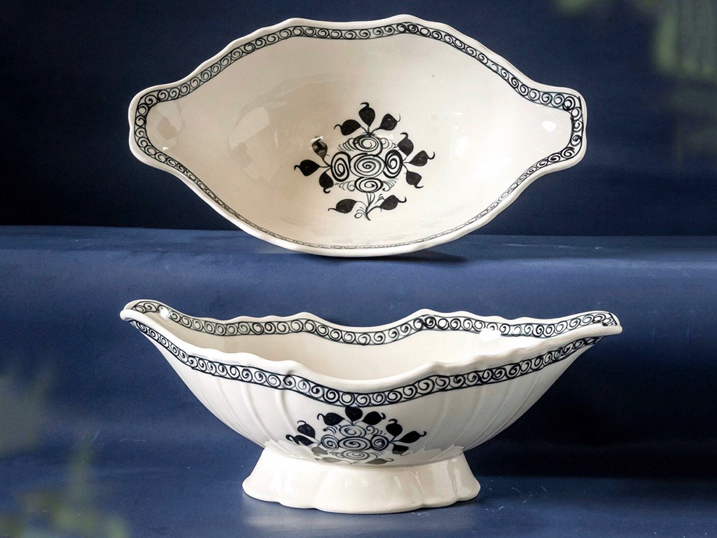 Bát đựng gà cúng hoa móc Bát Tràng sứ men bóng tinh tế 