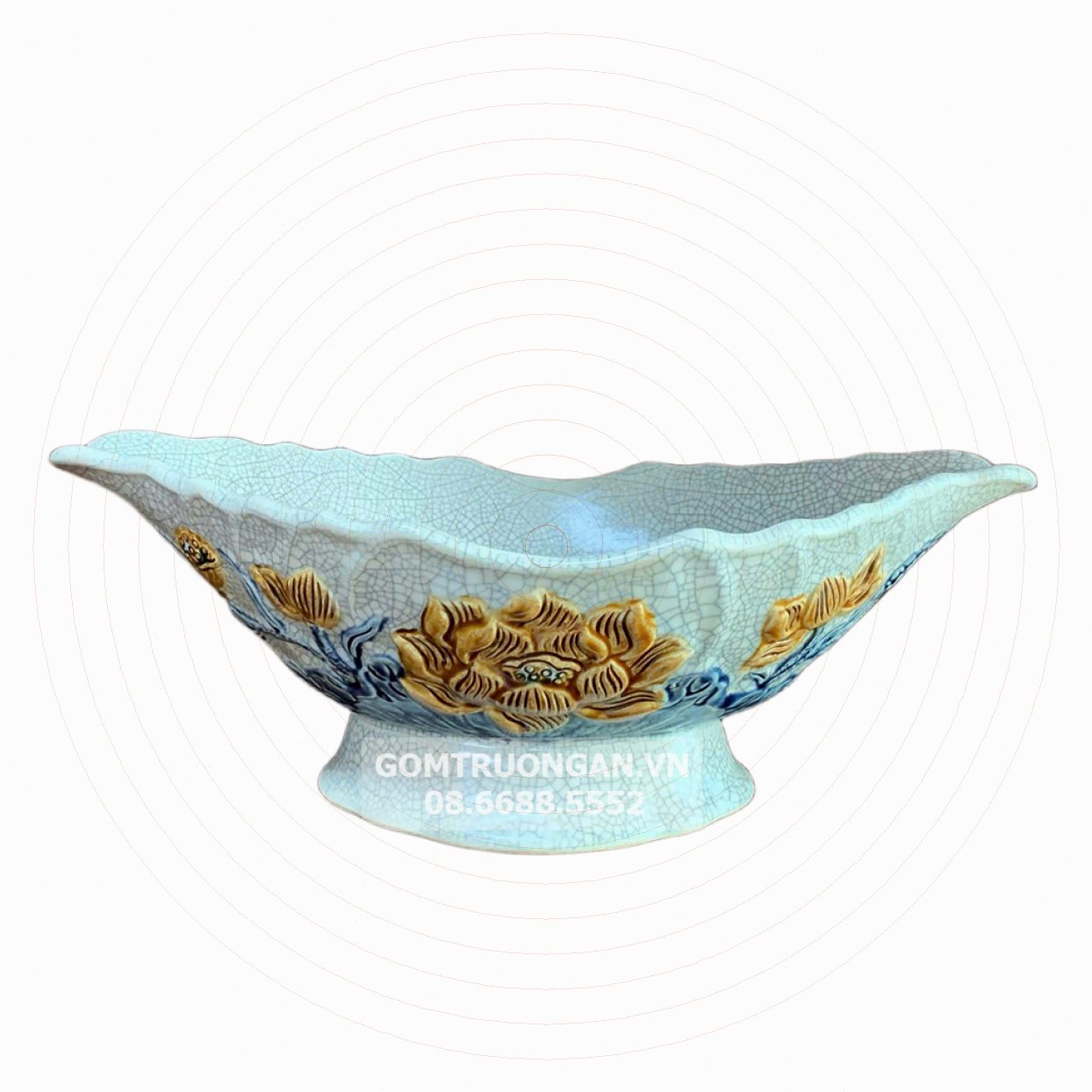 Bát men rạn nổi Trường Xuân đựng gà cúng chất lượng cao 