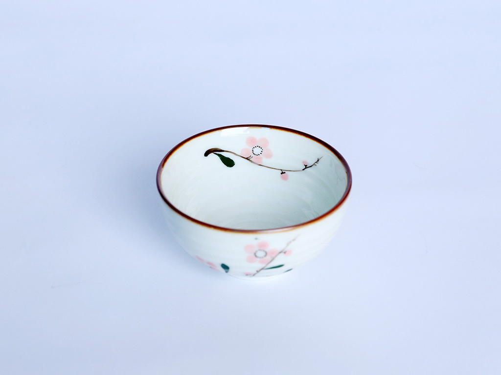 Bộ bát đĩa mâm cúng hoa mặt trời đào hồng men kem an toàn tiện lợi