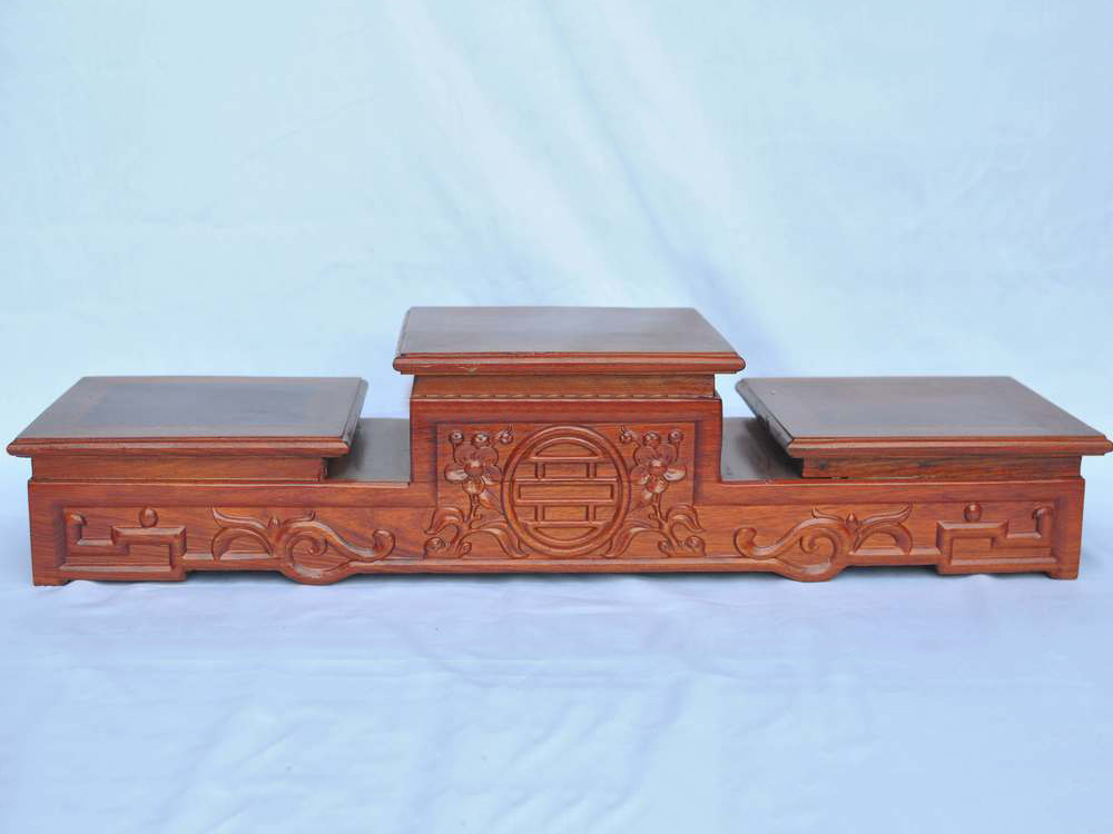 Bộ tam cấp đế bát hương gỗ hương Phi 20 sang trọng chất lượng 