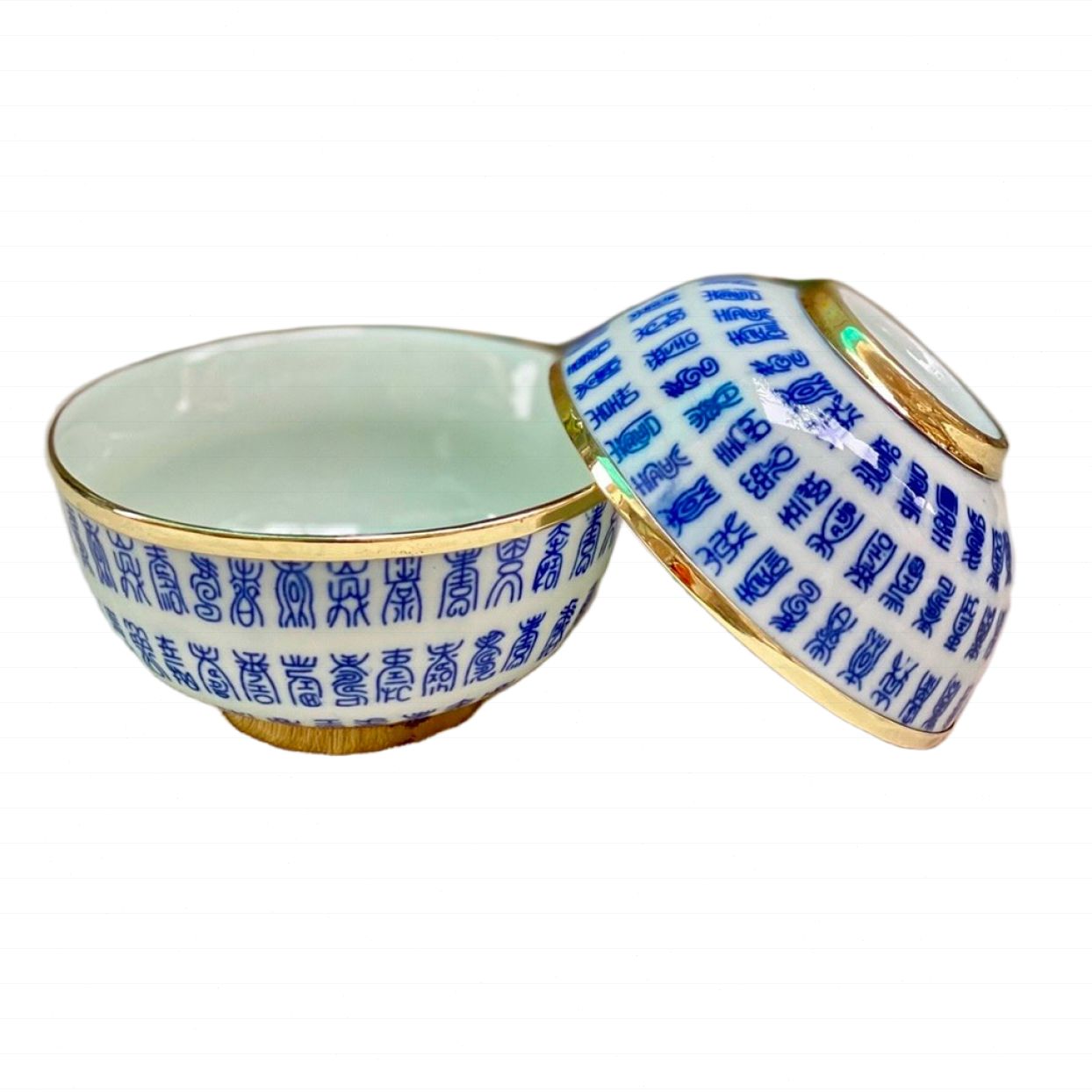 Bát thờ men lam chữ Thọ bọc đồng cao cấp phong thủy may mắn 