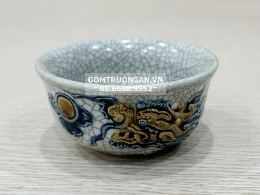 Bát thờ men rạn rồng Trường Xuân cao cấp đẹp tâm linh 
