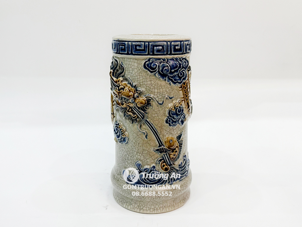 Ống hương men rạn nổi Phúc Quý Bát Tràng đẳng cấp phong thủy 