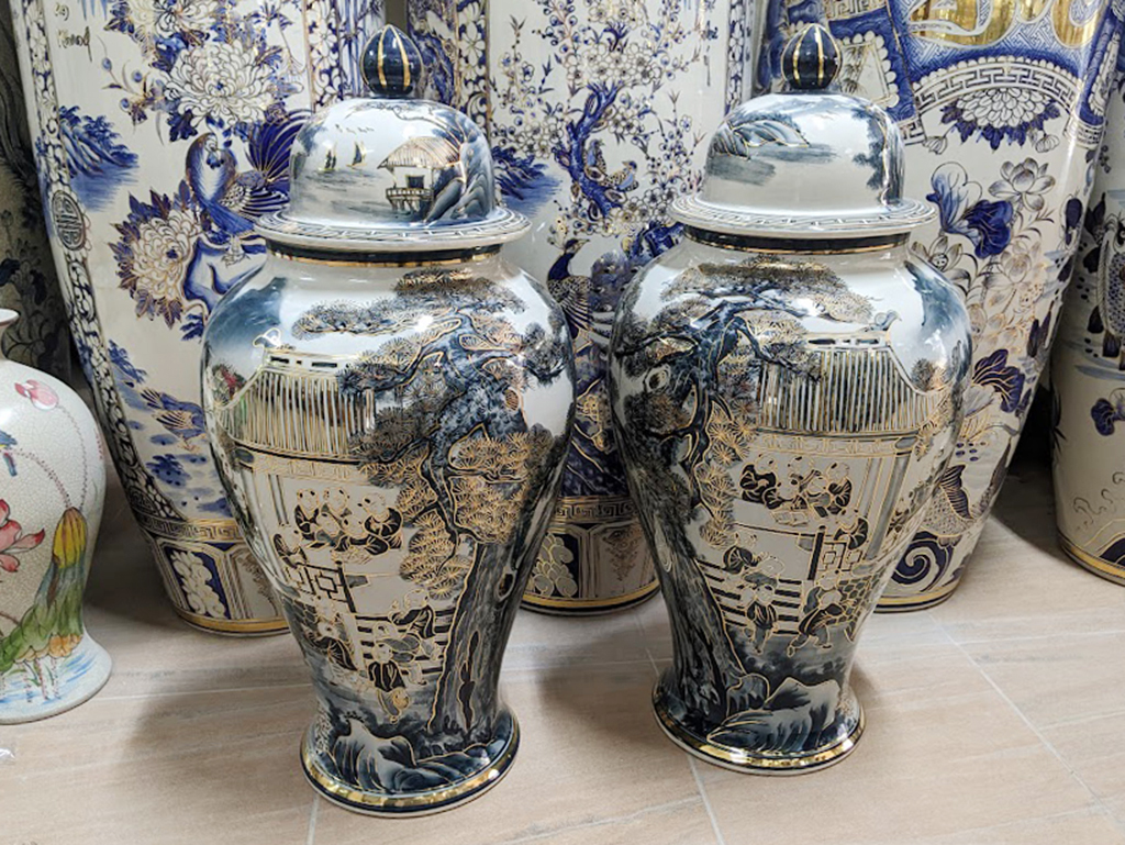 Chóe thờ Bát Tràng Bách Nhi vẽ vàng 24k sang trọng bền đẹp 