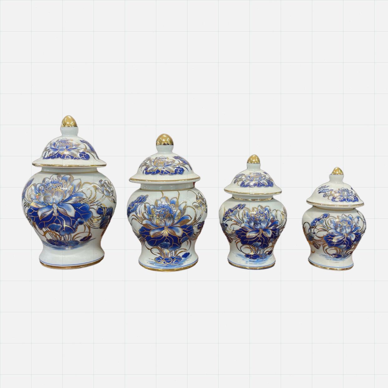 Chóe thờ Vạn Phúc vẽ vàng Bát Tràng cao cấp cỡ S2 