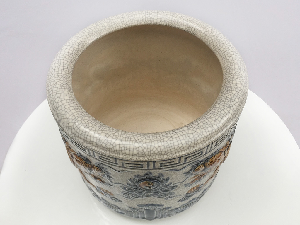 Bát hương men rạn rồng nổi Trường Xuân 14cm cao cấp thờ cúng Bát hương men rạn rồng nổi Trường Xuân 14cm cao cấp thờ cúng