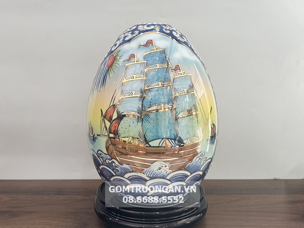 Trứng phong thủy tài lộc Thuận Buồm Xuôi Gió Vinh Hoa Phú Quý may mắn 