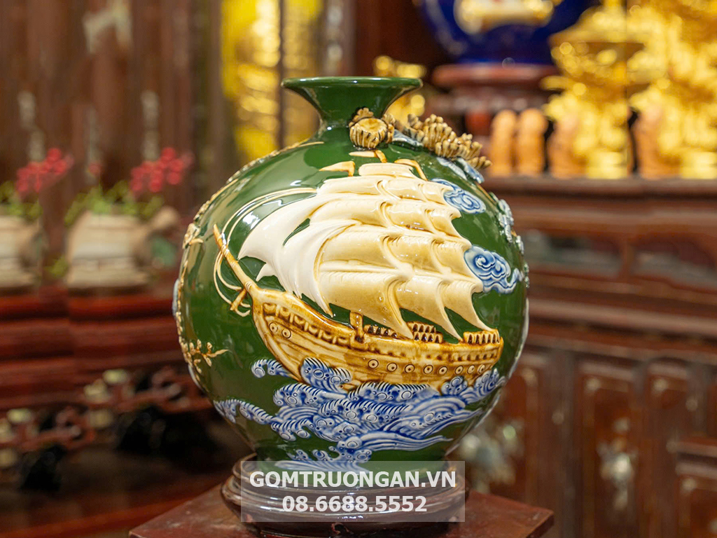 Bình hút lộc mệnh Mộc Thuận Buồm Xuôi Gió 30cm phong thủy đẹp 