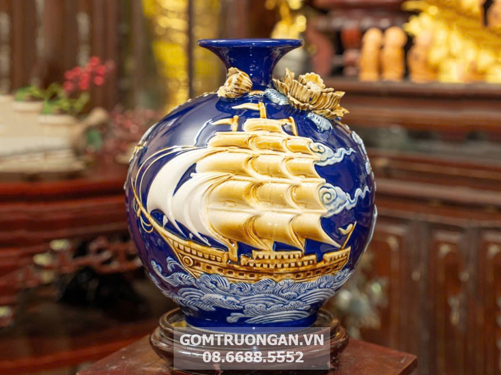 Bình hút lộc mệnh Thủy Thuận Buồm Xuôi Gió 27cm quà tặng phong thủy 