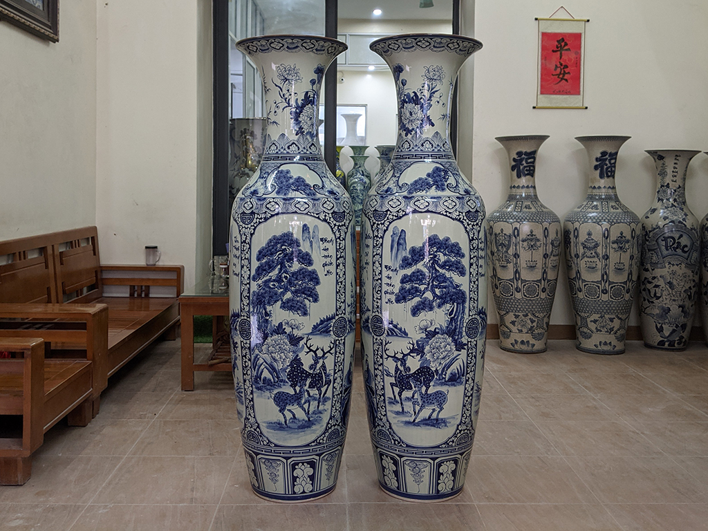 Lọ lộc bình Bát Tràng 1m6 men ngọc Tứ quý sang trọng Lọ lộc bình Bát Tràng 1m6 men ngọc Tứ quý sang trọng