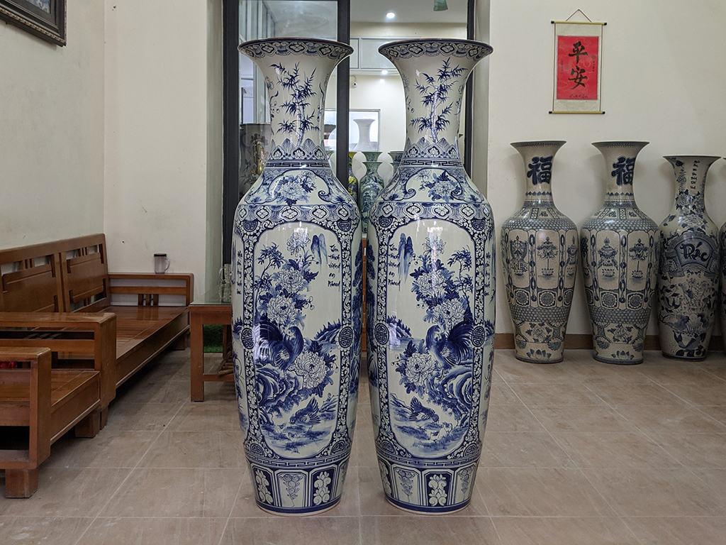 Lọ lộc bình Bát Tràng 1m6 men ngọc Tứ quý sang trọng Lọ lộc bình Bát Tràng 1m6 men ngọc Tứ quý sang trọng