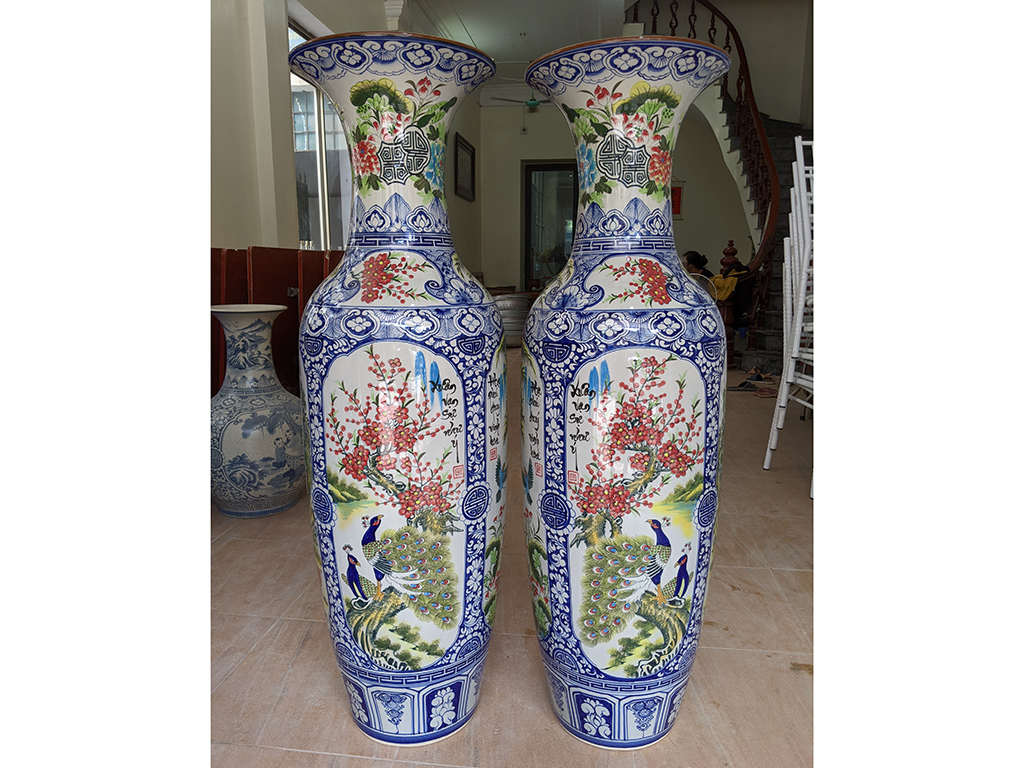 Lọ lộc bình Bát Tràng tứ quý 1m25 men màu đẹp trang trí may mắn Lọ lộc bình Bát Tràng tứ quý 1m25 men màu đẹp trang trí may mắn