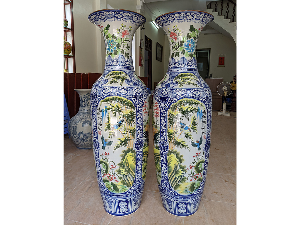 Lọ lộc bình Bát Tràng tứ quý 1m25 men màu đẹp trang trí may mắn Lọ lộc bình Bát Tràng tứ quý 1m25 men màu đẹp trang trí may mắn