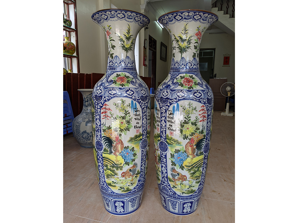 Lọ lộc bình Bát Tràng tứ quý 1m25 men màu đẹp trang trí may mắn Lọ lộc bình Bát Tràng tứ quý 1m25 men màu đẹp trang trí may mắn