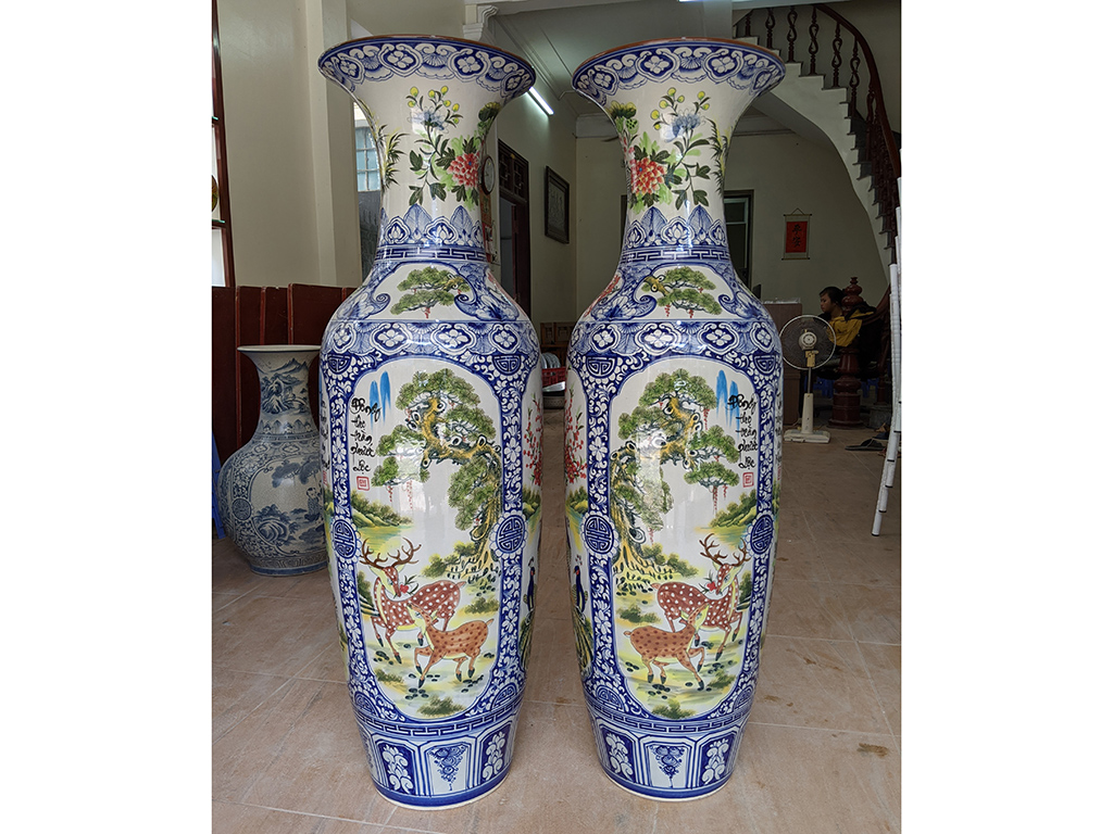 Lọ lộc bình Bát Tràng tứ quý 1m25 men màu đẹp trang trí may mắn Lọ lộc bình Bát Tràng tứ quý 1m25 men màu đẹp trang trí may mắn