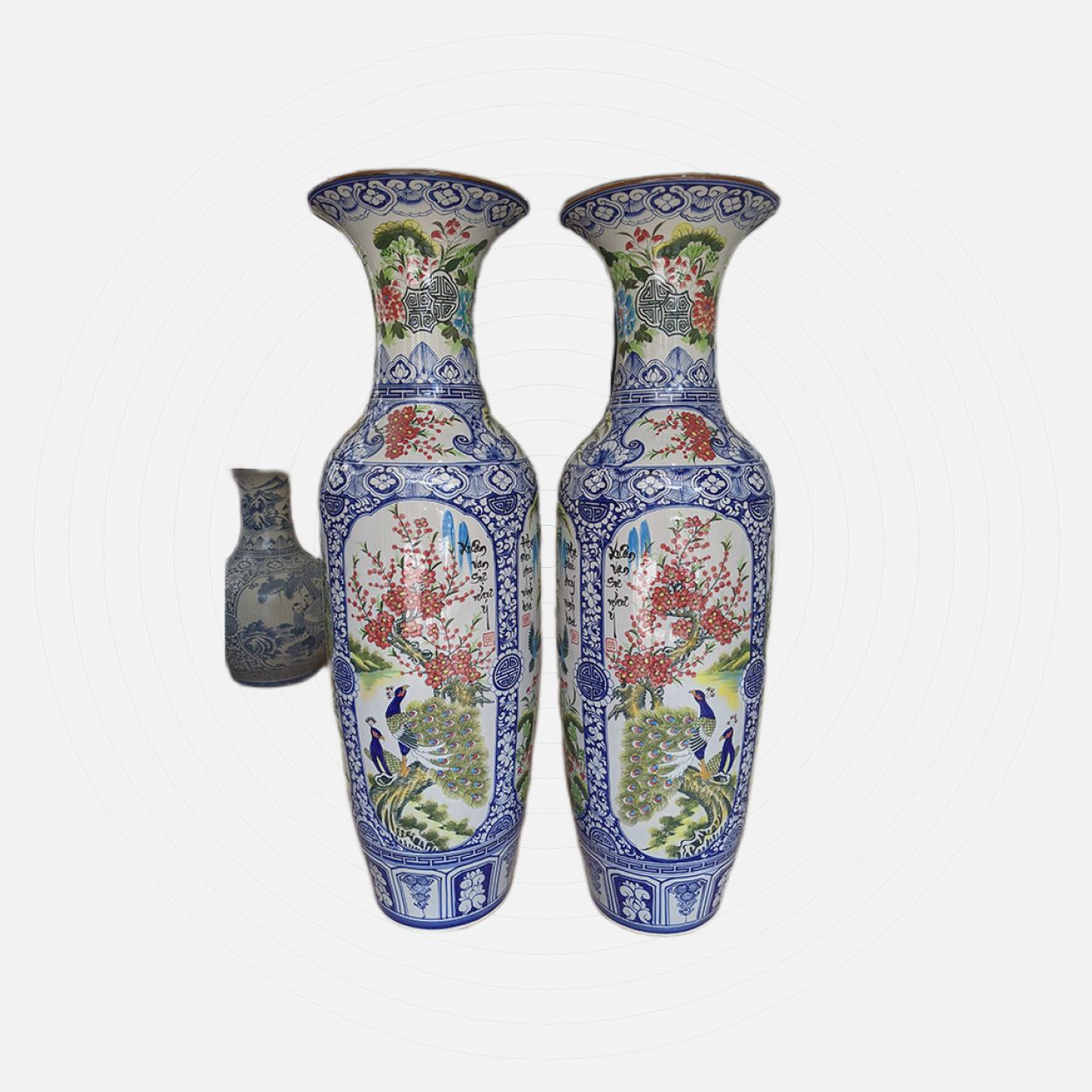 Lọ lộc bình Bát Tràng tứ quý 1m25 men màu đẹp trang trí may mắn 