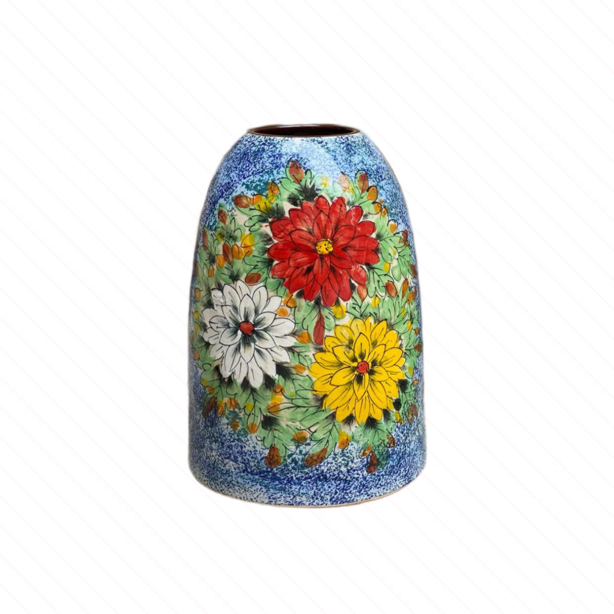 Lọ hoa Bát Tràng dáng chuông 26cm vẽ tay 3D trang trí nội thất 