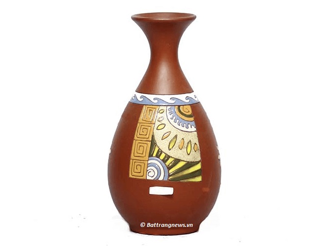 Lọ gốm tỳ bà thổ cẩm tinh xảo quà tặng độc đáo 