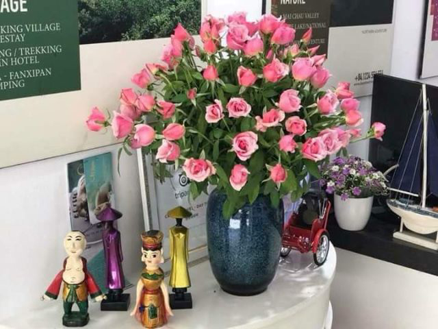 Lọ hoa Bát Tràng men hỏa biến xanh đại dương dáng xoài sang trọng độc đáo 