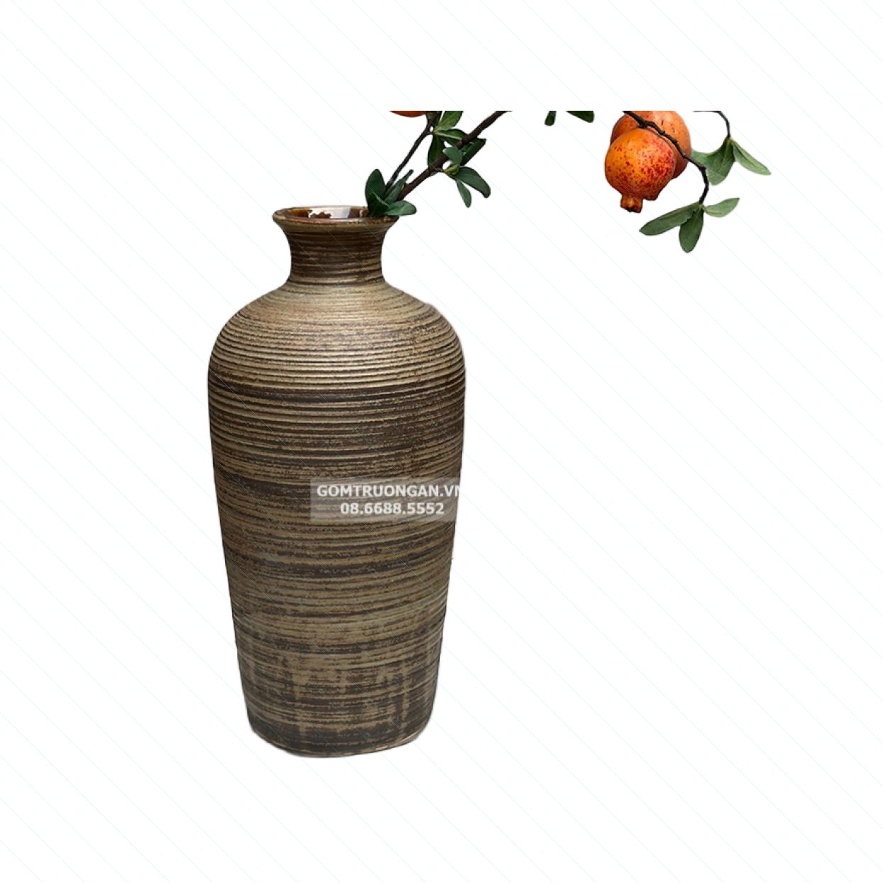 Lọ hoa gốm mộc cổ nhỏ đẹp tiện dụng trang trí nhà 