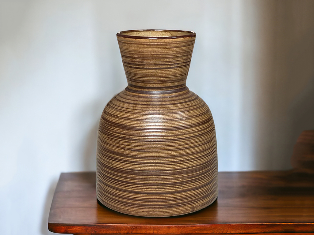 Lọ hoa mộc nâu Bát Tràng 24cm decor sang trọng trang trí phòng 