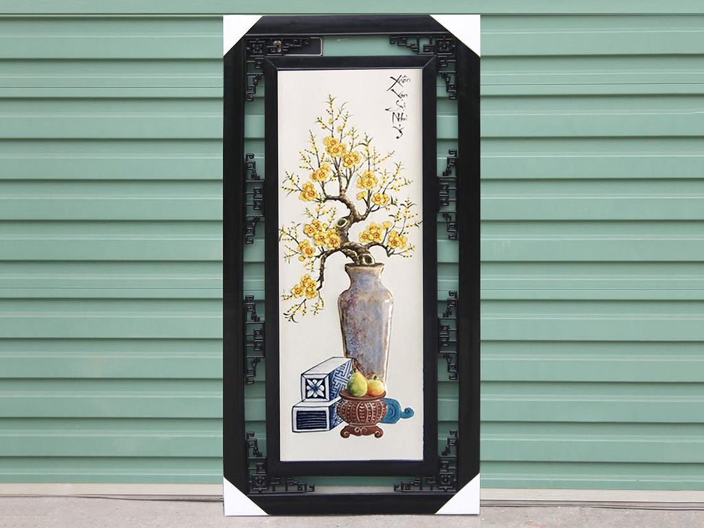 Tranh tứ quý cổ điển men màu 100x50cm trang trí sang trọng Tranh tứ quý cổ điển men màu 100x50cm trang trí sang trọng