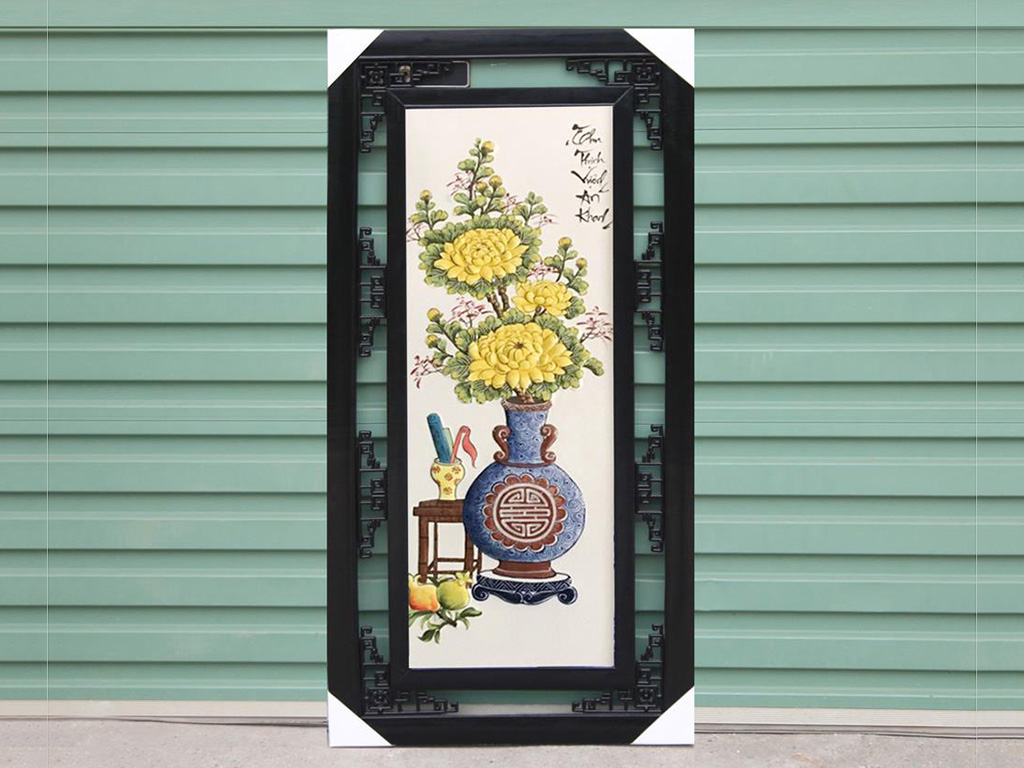 Tranh tứ quý cổ điển men màu 100x50cm trang trí sang trọng Tranh tứ quý cổ điển men màu 100x50cm trang trí sang trọng