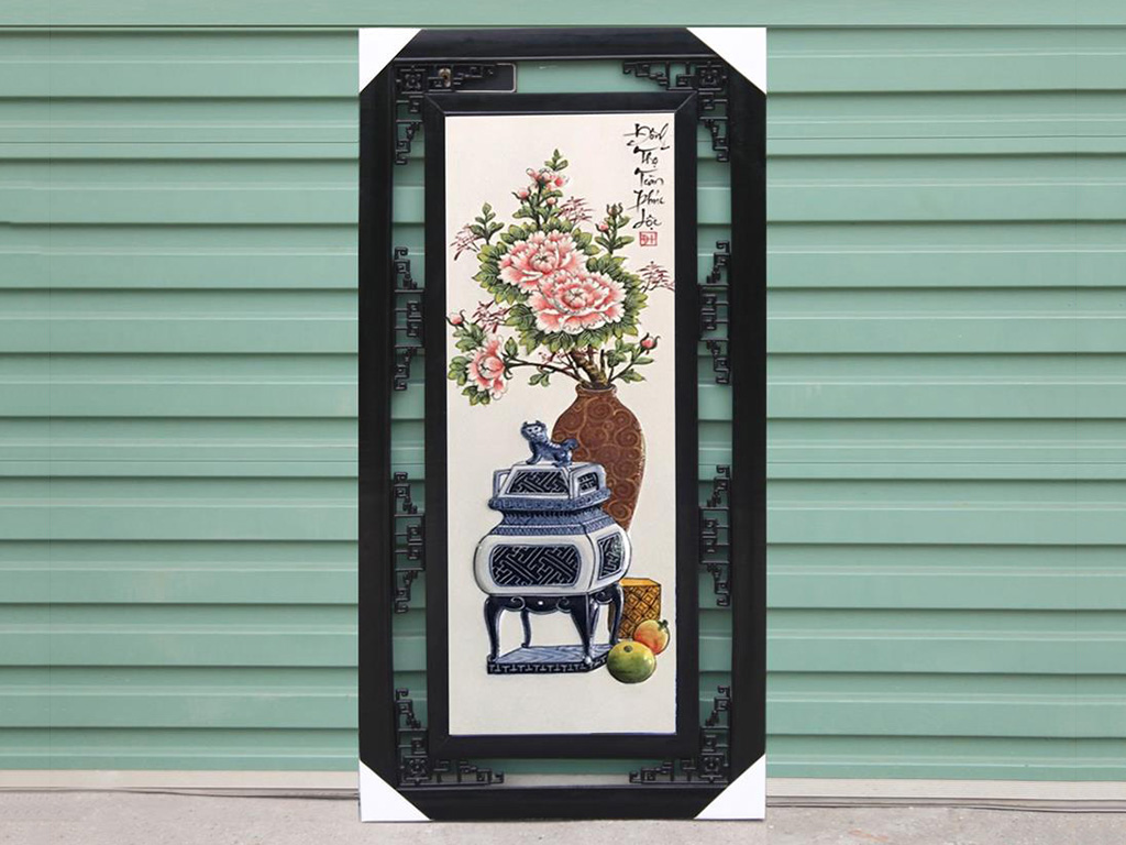 Tranh tứ quý cổ điển men màu 100x50cm trang trí sang trọng Tranh tứ quý cổ điển men màu 100x50cm trang trí sang trọng