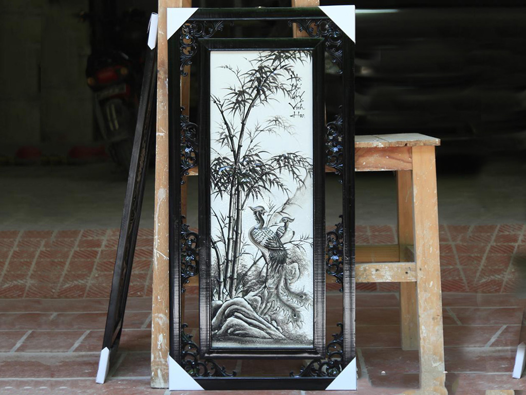 Tranh tứ quý Tùng Cúc Trúc Mai đắp nổi gốm Bát Tràng đẹp Tranh tứ quý Tùng Cúc Trúc Mai đắp nổi gốm Bát Tràng đẹp