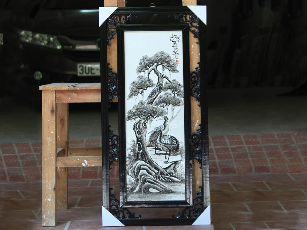 Tranh tứ quý Tùng Cúc Trúc Mai đắp nổi gốm Bát Tràng đẹp Tranh tứ quý Tùng Cúc Trúc Mai đắp nổi gốm Bát Tràng đẹp