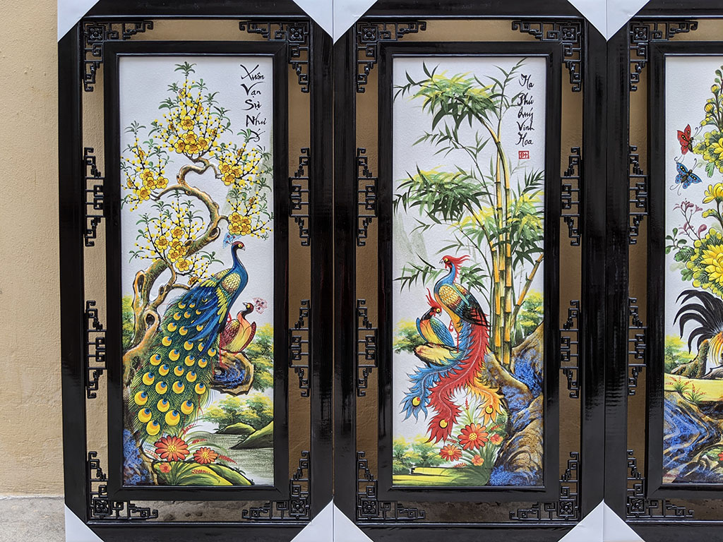 Tranh tứ quý đắp nổi cao cấp khung gỗ thông 100x50cm nghệ thuật phong thủy Tranh tứ quý đắp nổi cao cấp khung gỗ thông 100x50cm nghệ thuật phong thủy