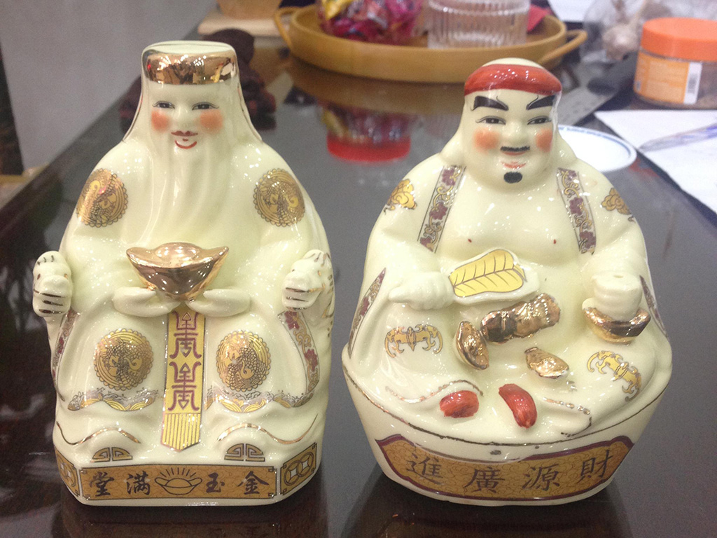 Tượng Thần Tài Ông Địa vàng kim 15cm may mắn tài lộc