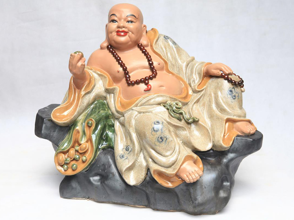 Tượng sứ Di Lặc Bát Tràng ngồi bệ đá men rạn 60x70cm đẹp phong thủy Tượng sứ Di Lặc Bát Tràng ngồi bệ đá men rạn 60x70cm đẹp phong thủy