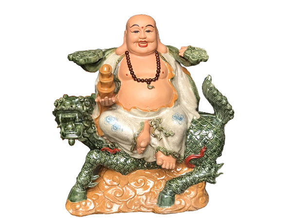 Tượng Di Lặc Kỳ Lân xanh ngọc cao 70cm phong thủy tốt lành may mắn 