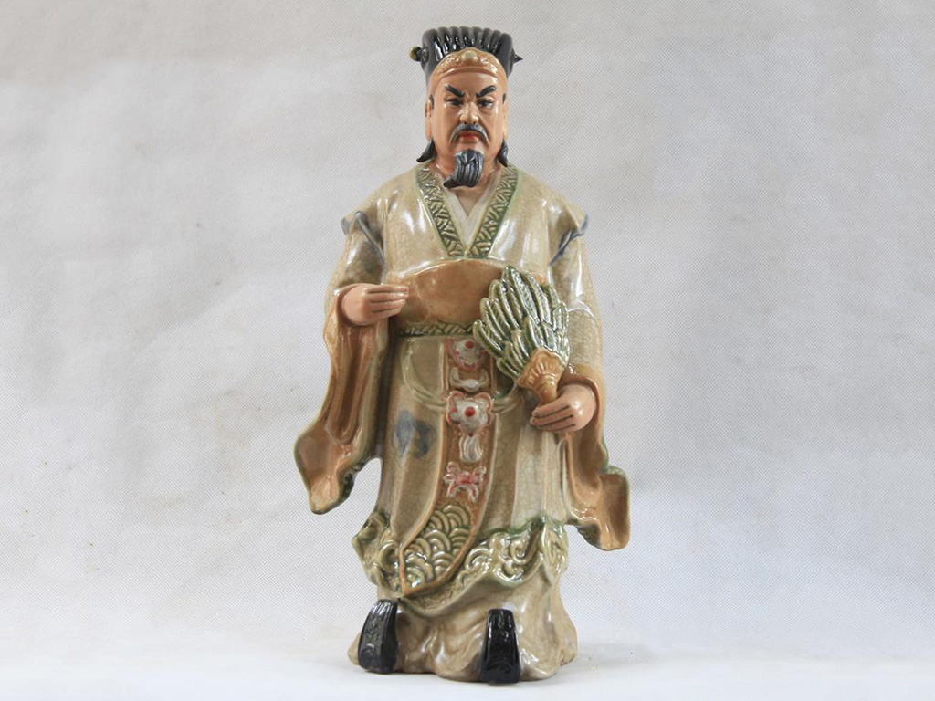 Tượng sứ Khổng Minh men rạn 60cm sang trọng phong thủy Tượng sứ Khổng Minh men rạn 60cm sang trọng phong thủy