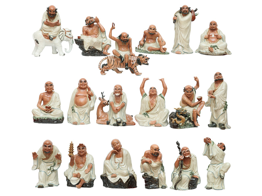 Tượng 18 Vị La Hán Bát Tràng 30x30cm Gốm Sứ Men Rạn Độc Đáo 