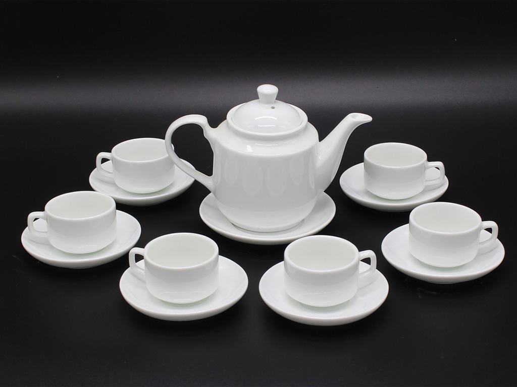 Ấm chén Bát Tràng dáng Tiệp in logo quà tặng sang trọng độc đáo chất lượng