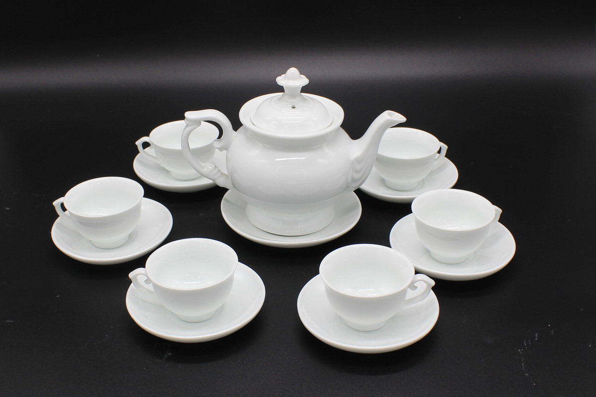 Ấm chén Bát Tràng chính hãng quà tặng logo sang trọng mẫu 03