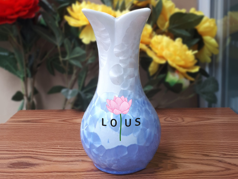 Lọ hoa men kết tinh Bát Tràng in logo quà tặng độc đáo