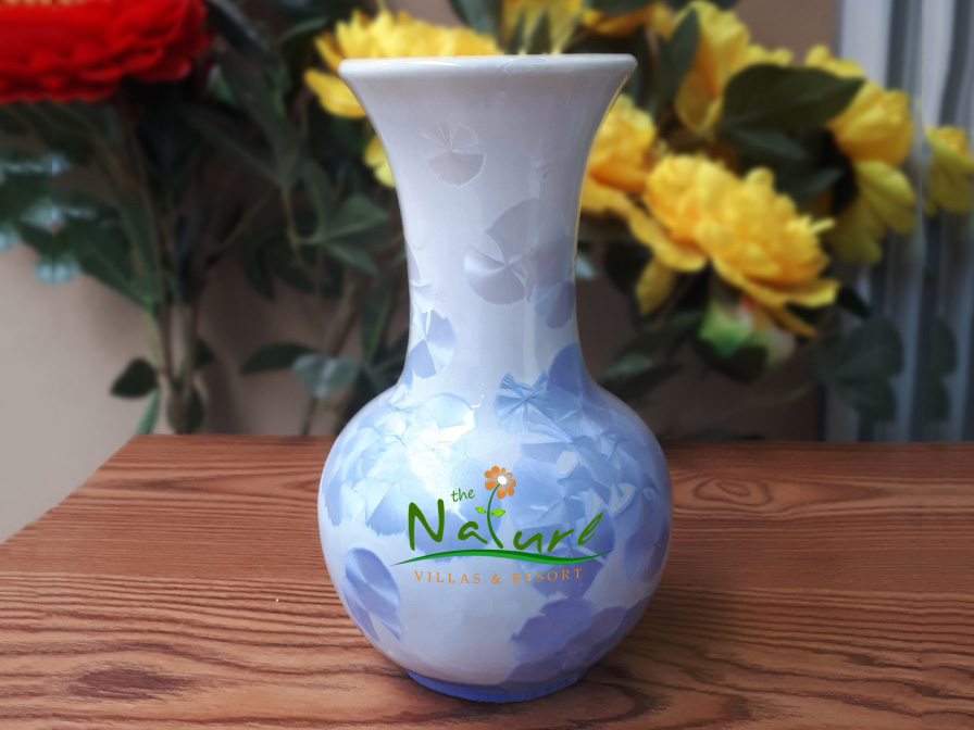 Lọ hoa men kết tinh Bát Tràng in logo sang trọng quà tặng