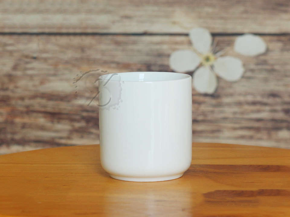 Ly sứ men trắng dáng trụ không quai Bát Tràng đẹp giá tốt